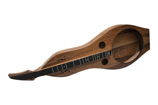 Folkcraft Resonator mountain dulcimer, walnut body, walnut top, front view