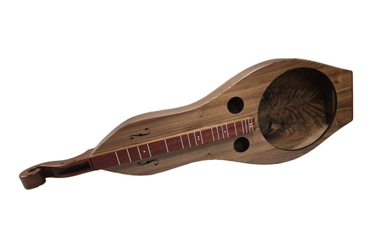 Folkcraft Resonator mountain dulcimer, walnut body, walnut top, front view