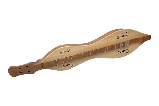 FolkRoots D Series mountain dulcimer, cherry body, spruce top, front view