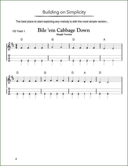 Aaron O'Rourke - Tunes And Techniques - Bile 'Em Cabbage Down, mountain dulcimer songbook, photo 3