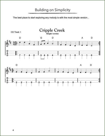 Aaron O'Rourke - Tunes And Techniques - Cripple Creek, mountain dulcimer songbook, photo 3