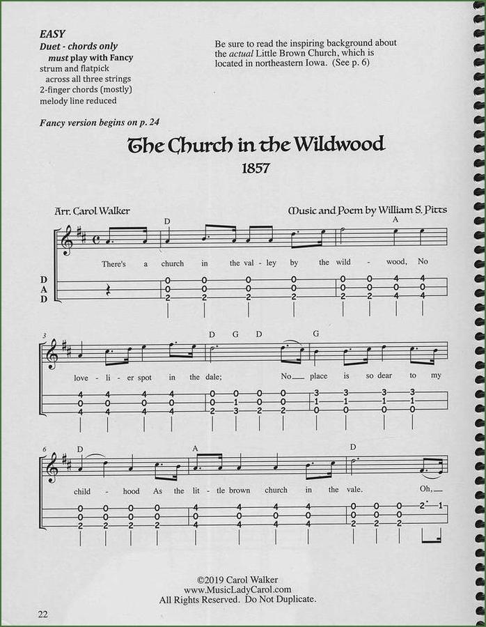 Carol Walker - Church In The Wildwood: Favorite Hymns And Spirituals, mountain dulcimer songbook, photo 4