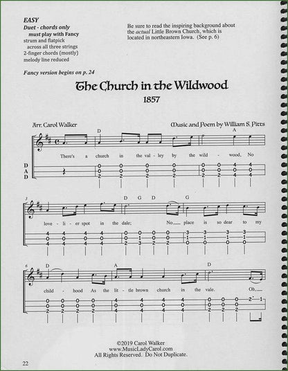 Carol Walker - Church In The Wildwood: Favorite Hymns And Spirituals, mountain dulcimer songbook, photo 4