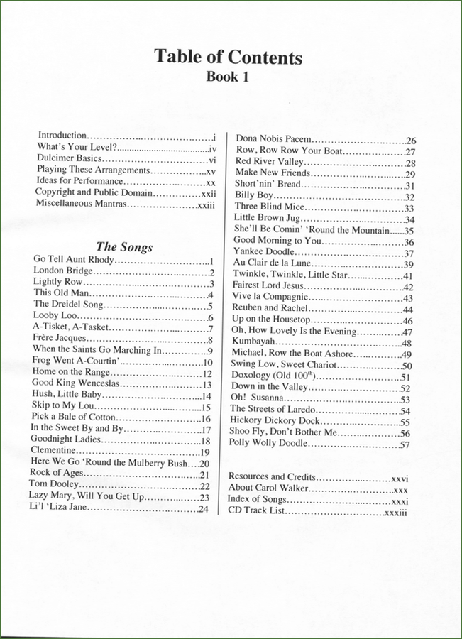 Carol Walker - DNA Dulcimer Ditties, Book 1-Folkcraft Instruments