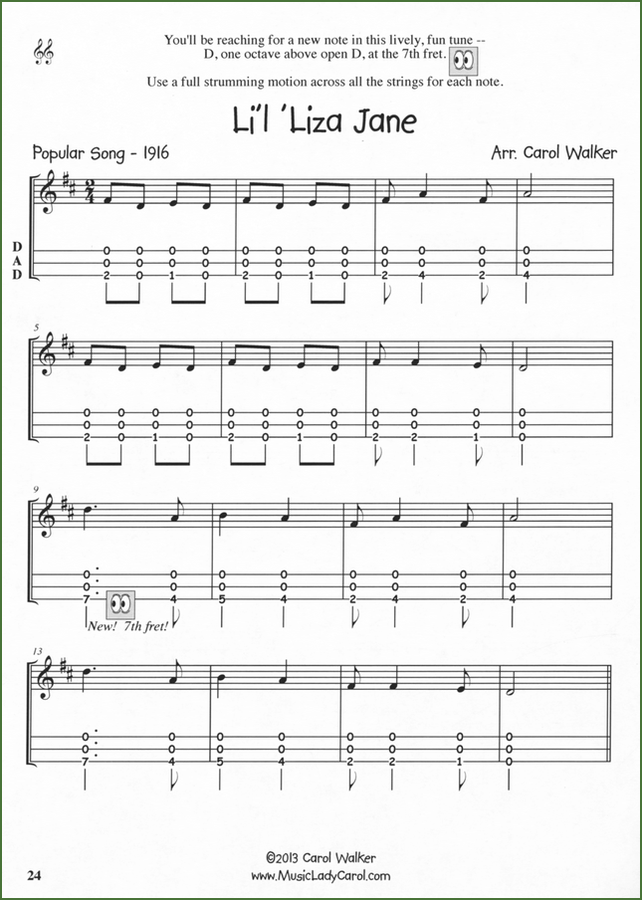 Carol Walker - DNA Dulcimer Ditties, Book 1-Folkcraft Instruments