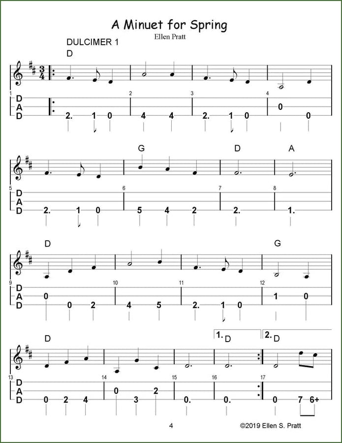 Ellen Pratt - Ensemble Arrangements For The Mountain Dulcimer, Volume 1, photo 3