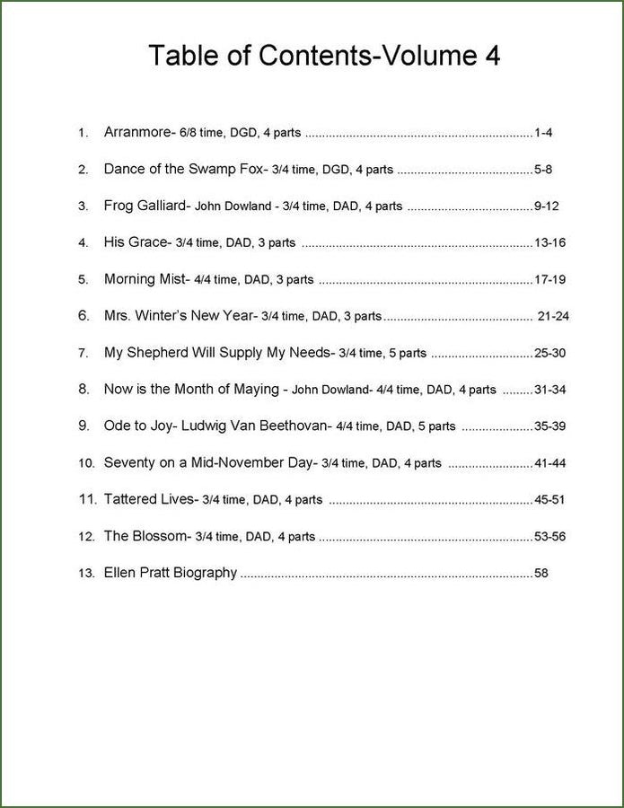 Ellen Pratt - Ensemble Arrangements For The Mountain Dulcimer, Volume 4, photo 2