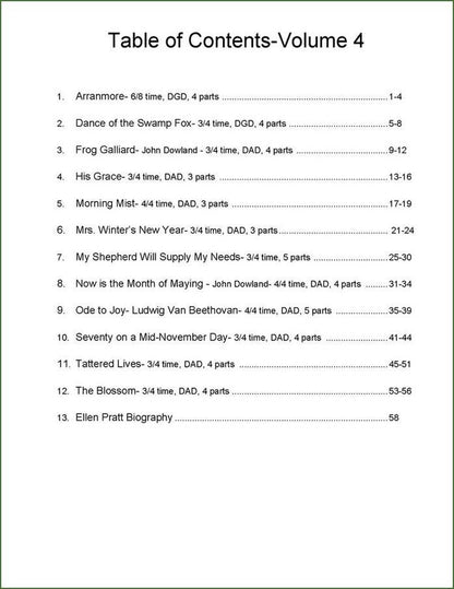 Ellen Pratt - Ensemble Arrangements For The Mountain Dulcimer, Volume 4, photo 2