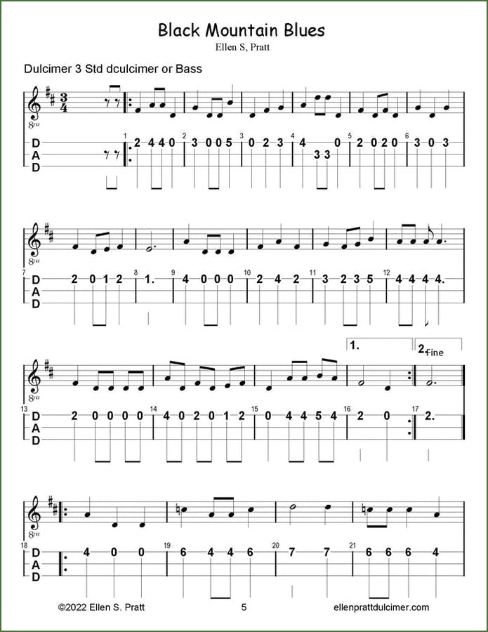 Ellen Pratt - Ensemble Arrangements For The Mountain Dulcimer, Volume 7, photo 3