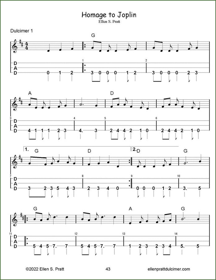 Ellen Pratt - Ensemble Arrangements For The Mountain Dulcimer, Volume 8, photo 3