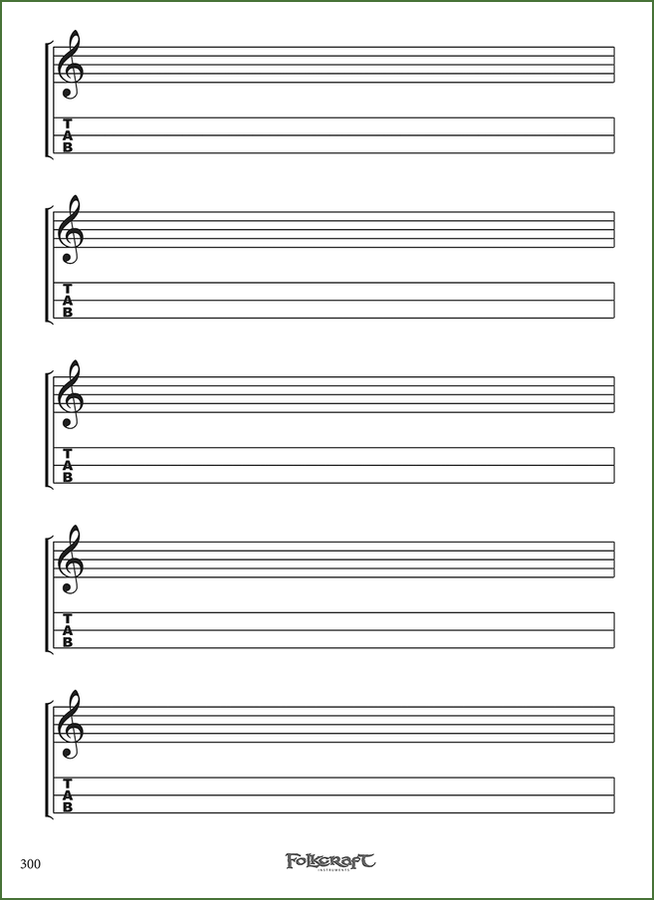 Giant Book Of Staff Paper For Mountain Dulcimer-Folkcraft Instruments