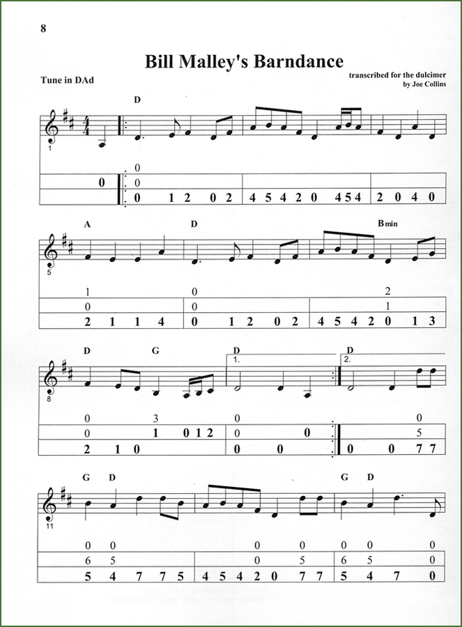 Joe Collins - Irish Charms, mountain dulcimer songbook, photo 3