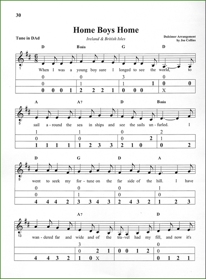 Joe Collins - Irish Charms, mountain dulcimer songbook, photo 4