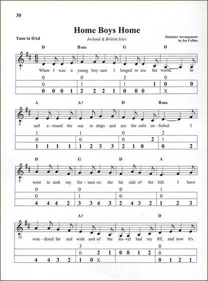 Joe Collins - Irish Charms, mountain dulcimer songbook, photo 4