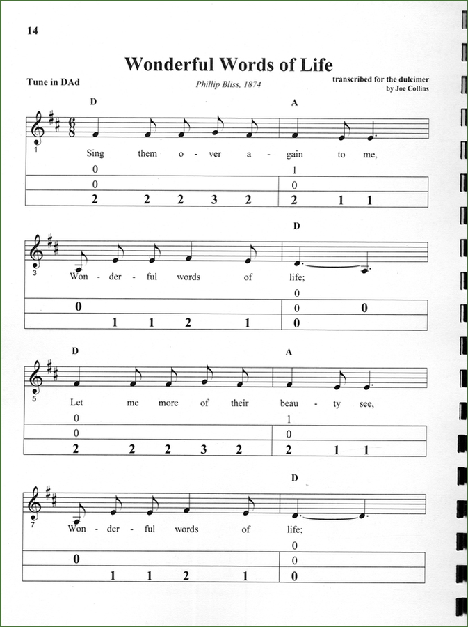Joe Collins - Sacred Hymns, mountain dulcimer songbook, photo 4