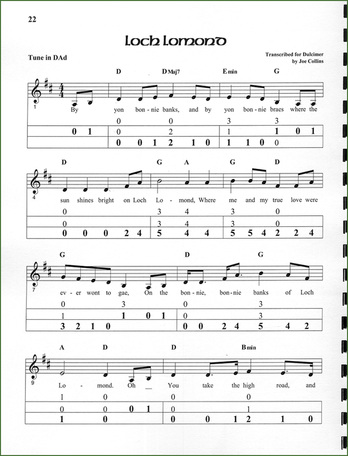 Joe Collins - Simply Celtic, mountain dulcimer songbook, photo 5