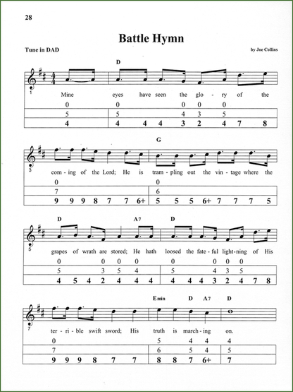 Joe Collins - Simply Hymns, DAD Version, mountain dulcimer songbook, photo 3