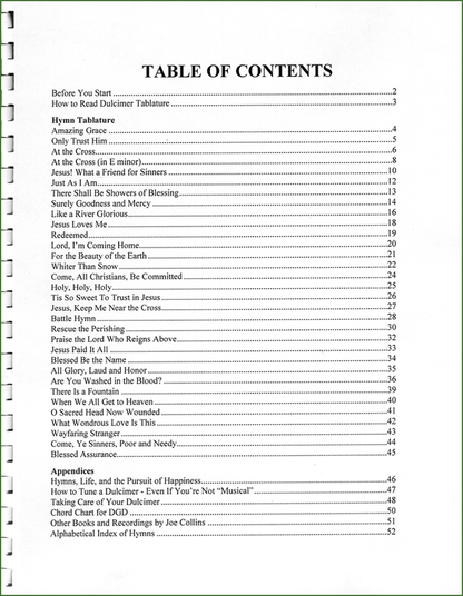 Joe Collins - Simply Hymns, DGD Version, mountain dulcimer songbook, photo 2