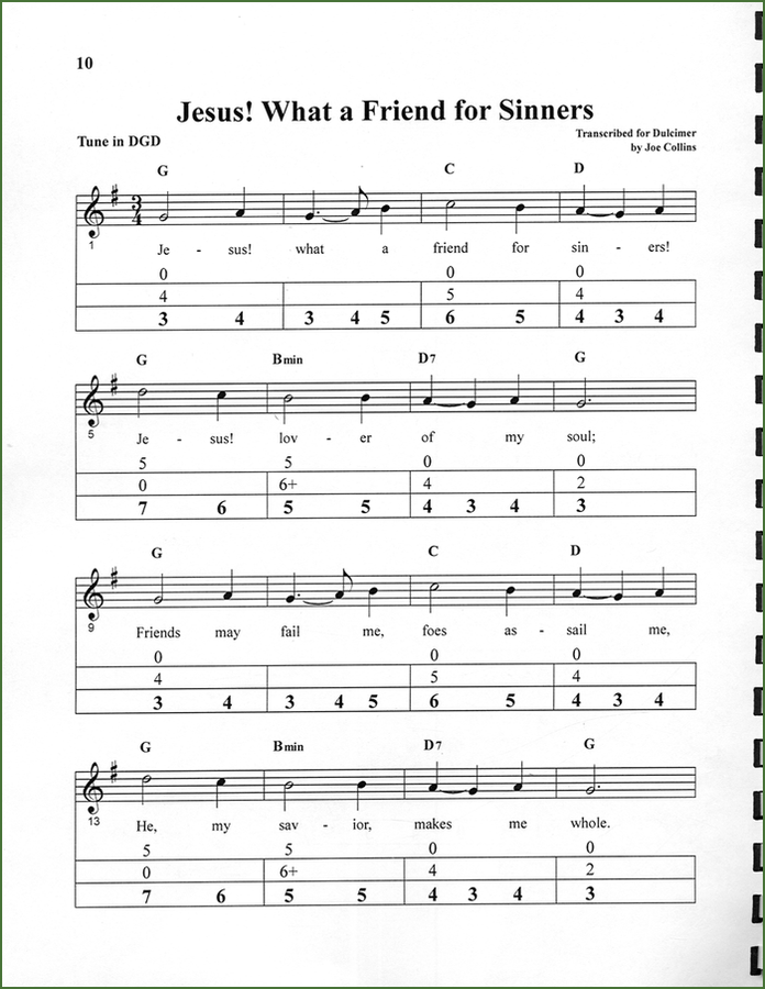 Joe Collins - Simply Hymns, DGD Version, mountain dulcimer songbook, photo 3
