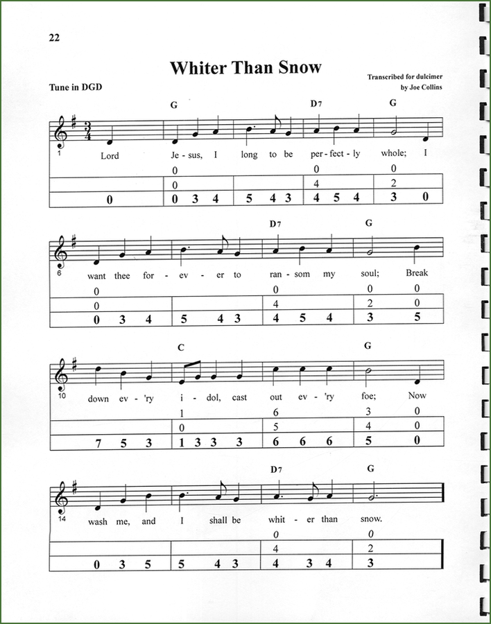 Joe Collins - Simply Hymns, DGD Version, mountain dulcimer songbook, photo 4