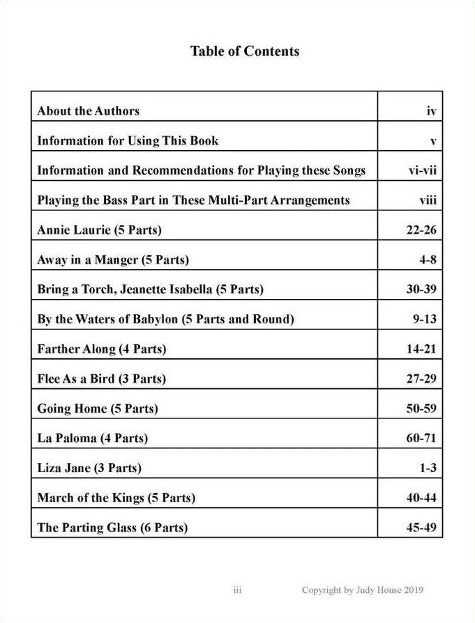 Judy House And Kirk House - The Whole Is Greater Than The Sum Of Its Parts, Book 1, mountain dulcimer songbook, photo 2