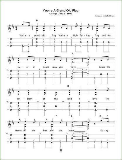 Judy House - Patriotic Songs Of The U.S., mountain dulcimer songbook, photo 3