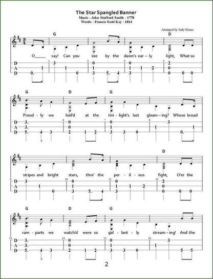 Judy House - Patriotic Songs Of The U.S., mountain dulcimer songbook, photo 4