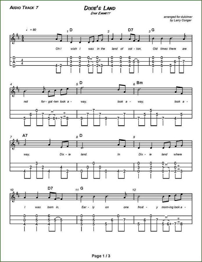 Larry Conger - A Treasury Of Civil War Songs, mountain dulcimer songbook, photo 3