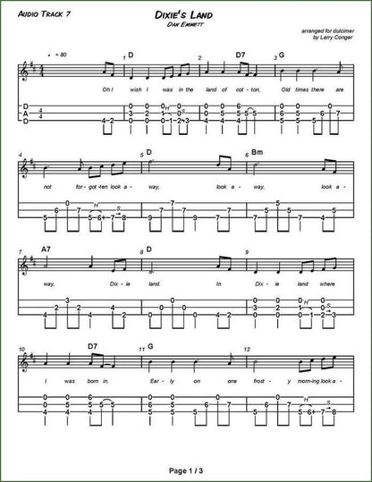 Larry Conger - A Treasury Of Civil War Songs, mountain dulcimer songbook, photo 3