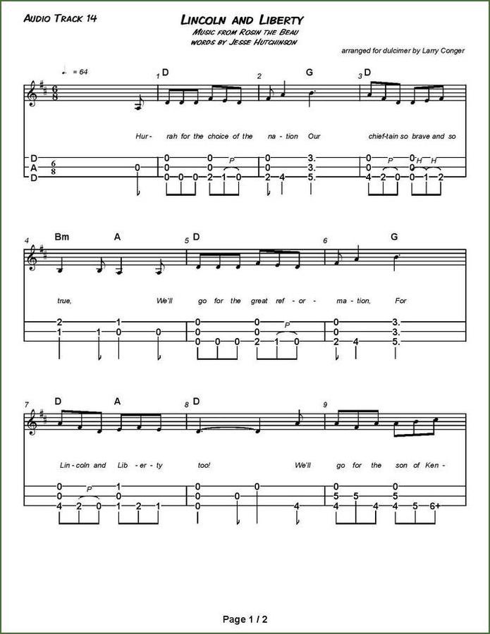 Larry Conger - A Treasury Of Civil War Songs, mountain dulcimer songbook, photo 4