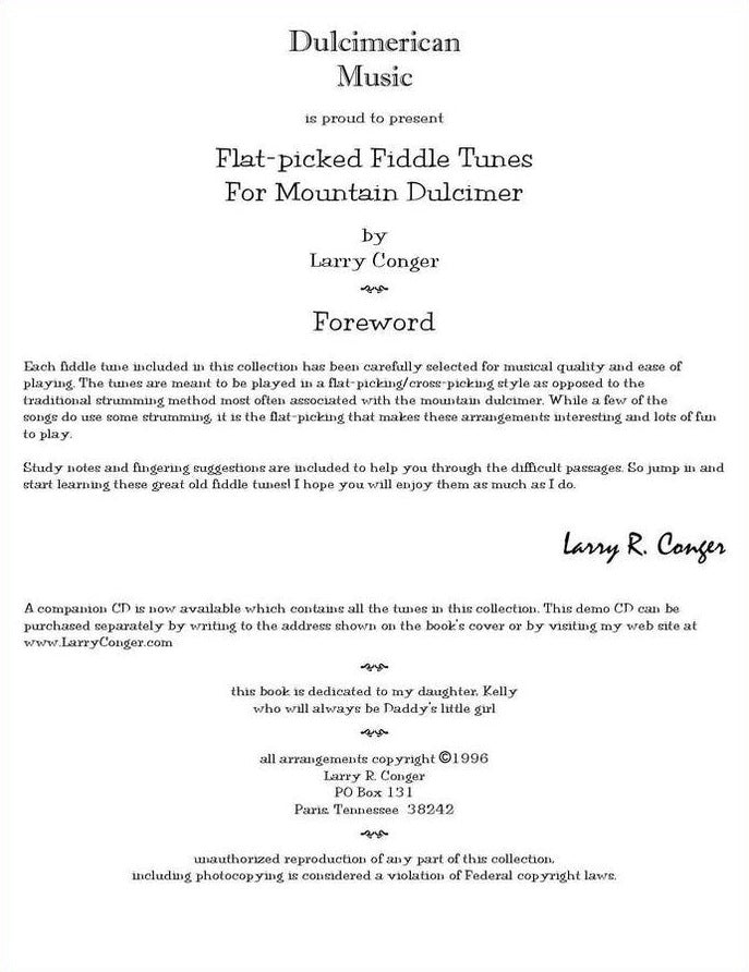Larry Conger - Flat-Picked Fiddle Tunes For Mountain Dulcimer, photo 3