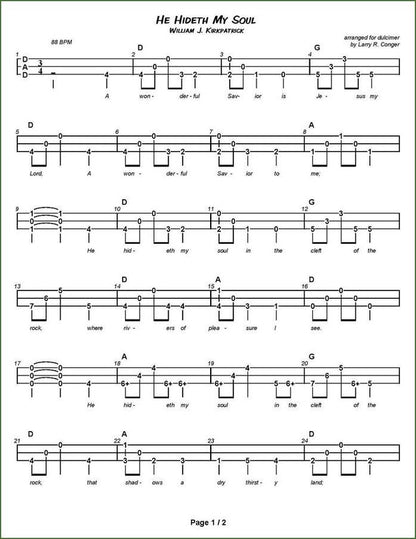 Larry Conger - Hymns, Spirituals, And Sacred Songs, mountain dulcimer songbook, photo 3