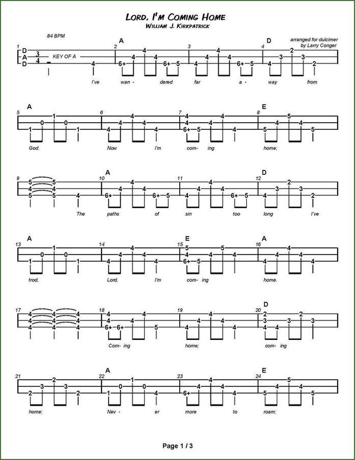 Larry Conger - Hymns, Spirituals, And Sacred Songs, mountain dulcimer songbook, photo 4