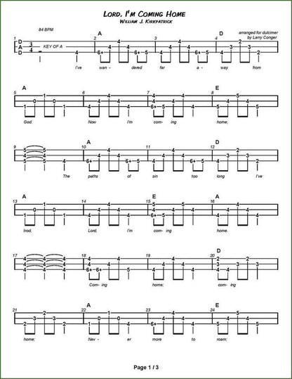 Larry Conger - Hymns, Spirituals, And Sacred Songs, mountain dulcimer songbook, photo 4
