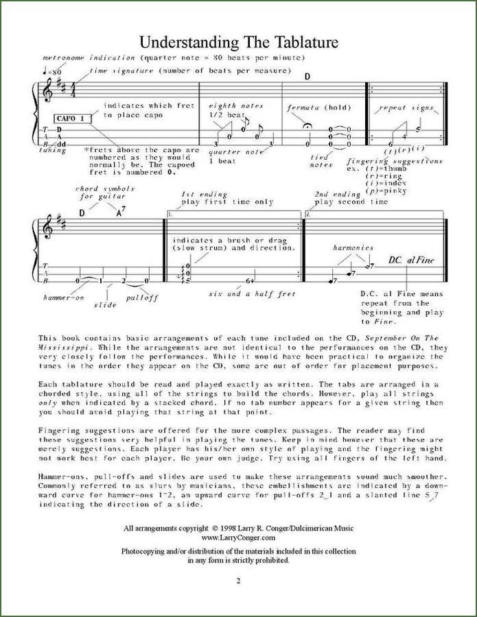 Larry Conger - September On The Mississippi, mountain dulcimer songbook, photo 3