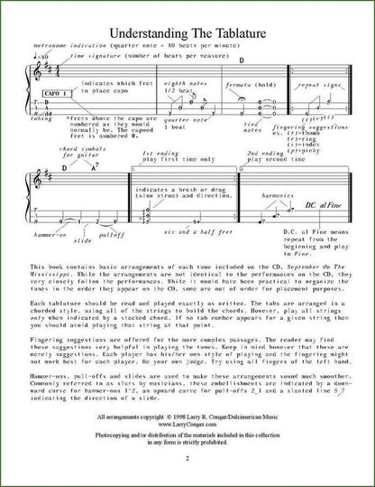 Larry Conger - September On The Mississippi, mountain dulcimer songbook, photo 3