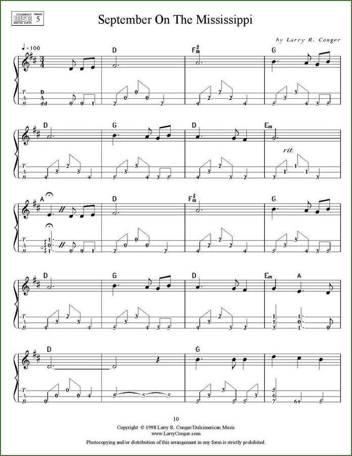 Larry Conger - September On The Mississippi, mountain dulcimer songbook, photo 5