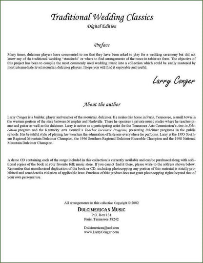 Larry Conger - Traditional Wedding Classics For Mountain Dulcimer, photo 2