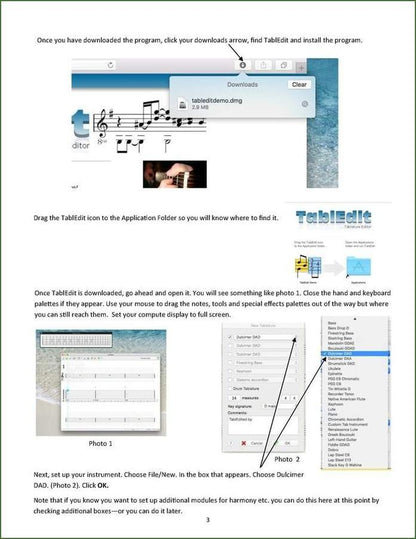 Melanie Johnston - TablEdit Manual, Macintosh Edition, mountain dulcimer instruction book, photo 4