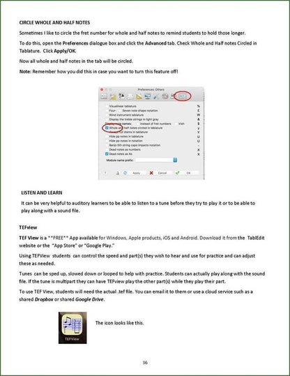 Melanie Johnston - TablEdit Manual, Macintosh Edition, mountain dulcimer instruction book, photo 6