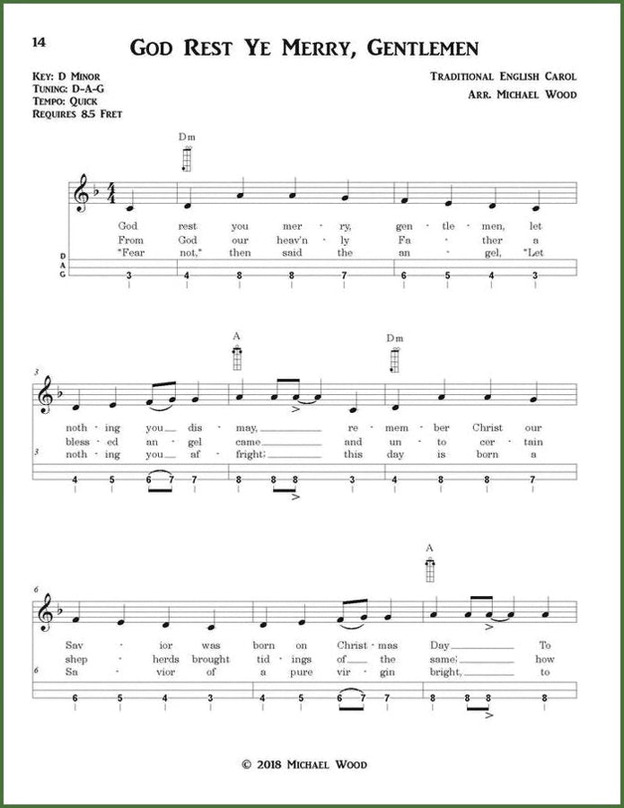 Michael Wood - A Dulcimer For Christmas: Traditional Christmas Tunes For Mountain Dulcimer, DAA Version, photo 3