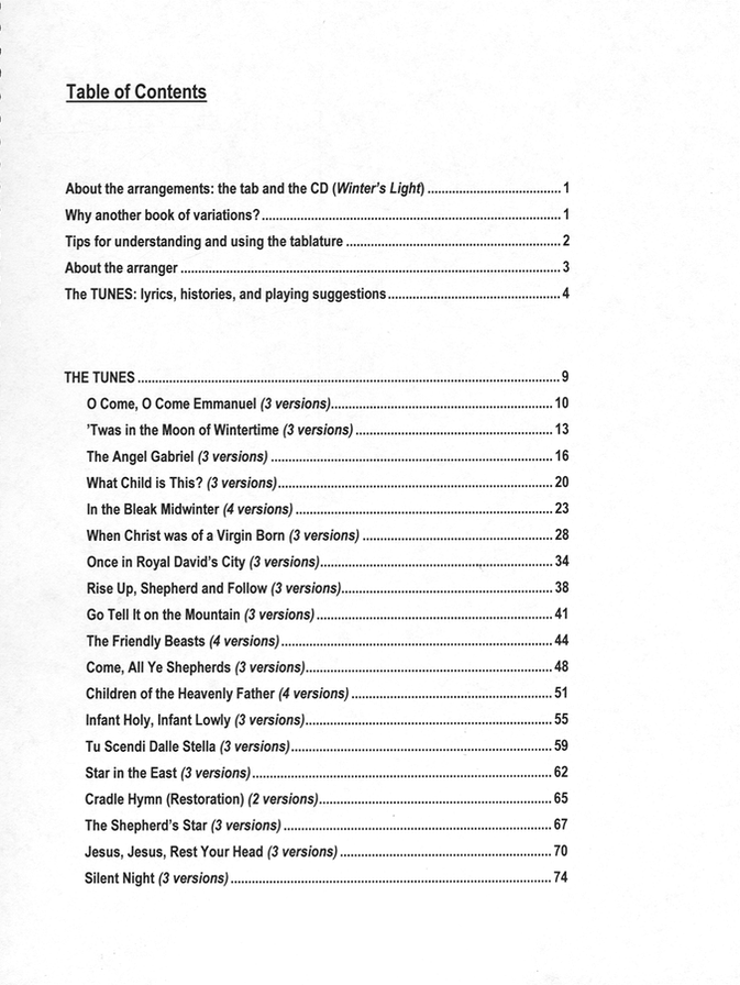 Nina Zanetti - Winter Variations, mountain dulcimer songbook, photo 2