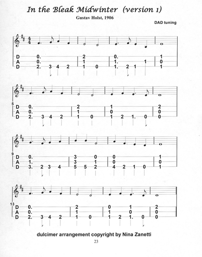 Nina Zanetti - Winter Variations, mountain dulcimer songbook, photo 3
