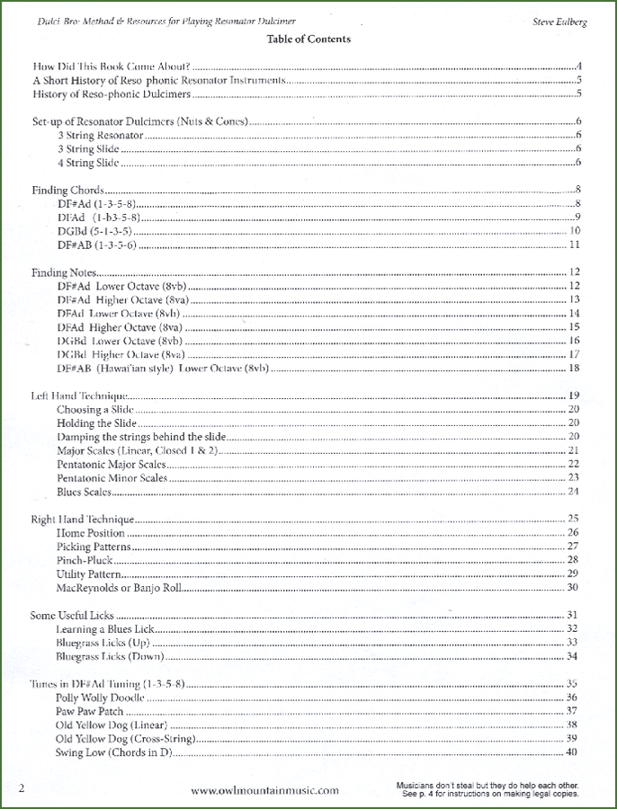 Steve Eulberg - Dulci-Bro: Method And Resources For Playing Resonator Dulcimer, photo 2