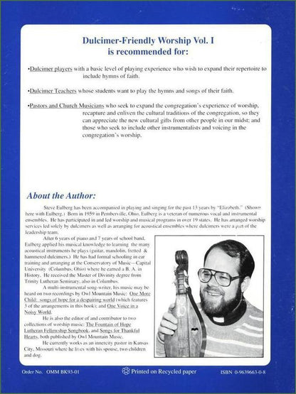 Steve Eulberg - Dulcimer-Friendly Worship, Vol. 1: The Season Of Advent-Folkcraft Instruments