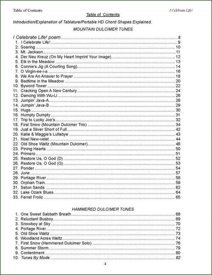 Steve Eulberg - I Celebrate Life!, mountain dulcimer songbook, photo 2