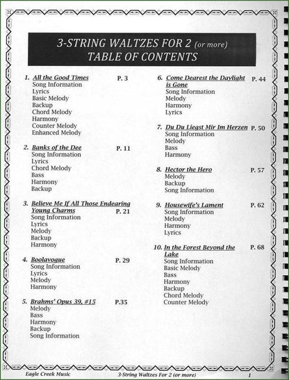 Tull Glazener - 3-String Waltzes For 2 (Or More)-Folkcraft Instruments
