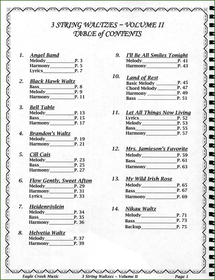 Tull Glazener - 3-String Waltzes For 2 (Or More), Volume II, mountain dulcimer songbook, photo 2