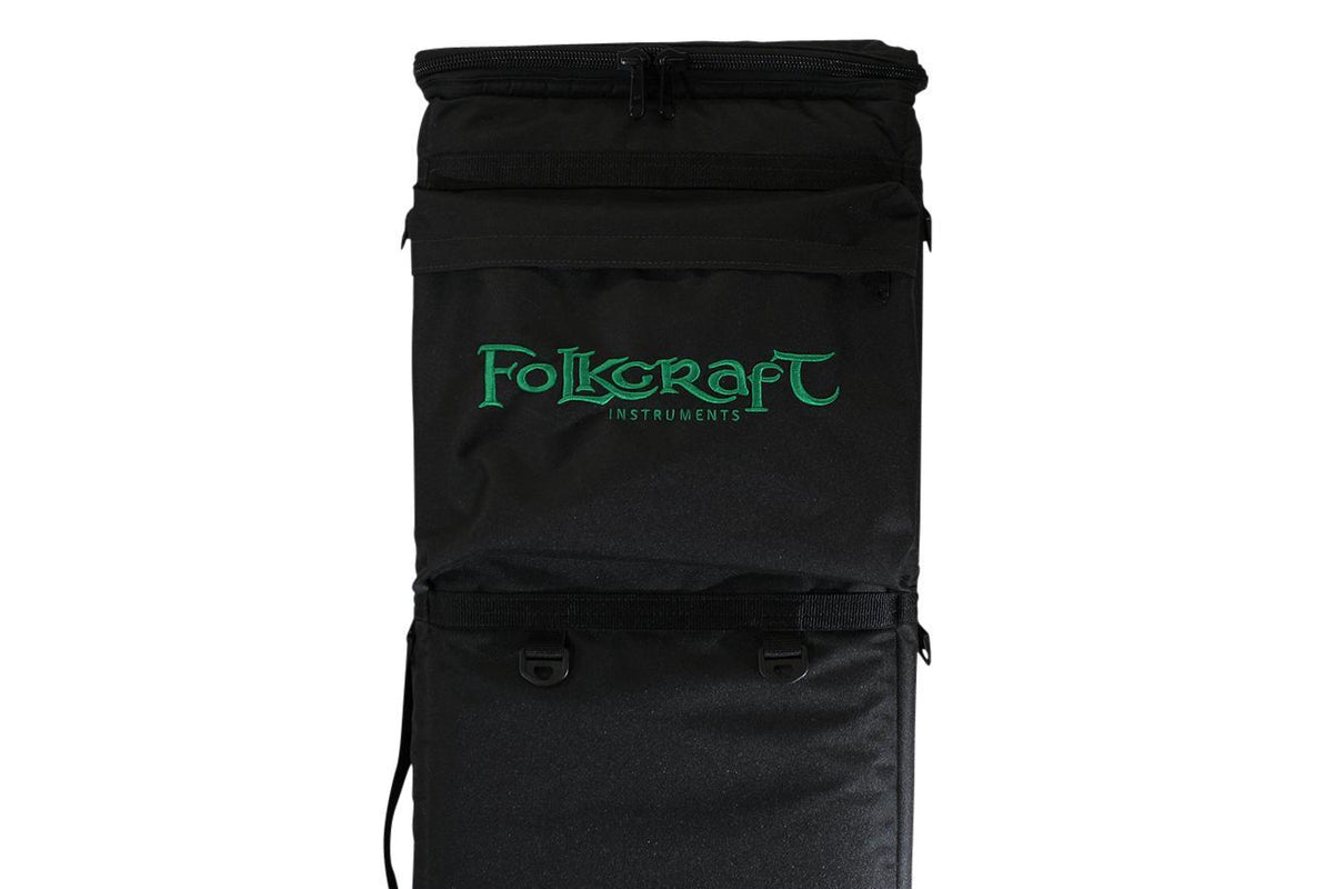Deluxe Rigid Dulcimer Case (For Double Neck Dulcimers, LAP-JOs®, DulciVox Dulcimers, And Resonator Dulcimers), Black-Folkcraft Instruments Dulcimer Case Bag