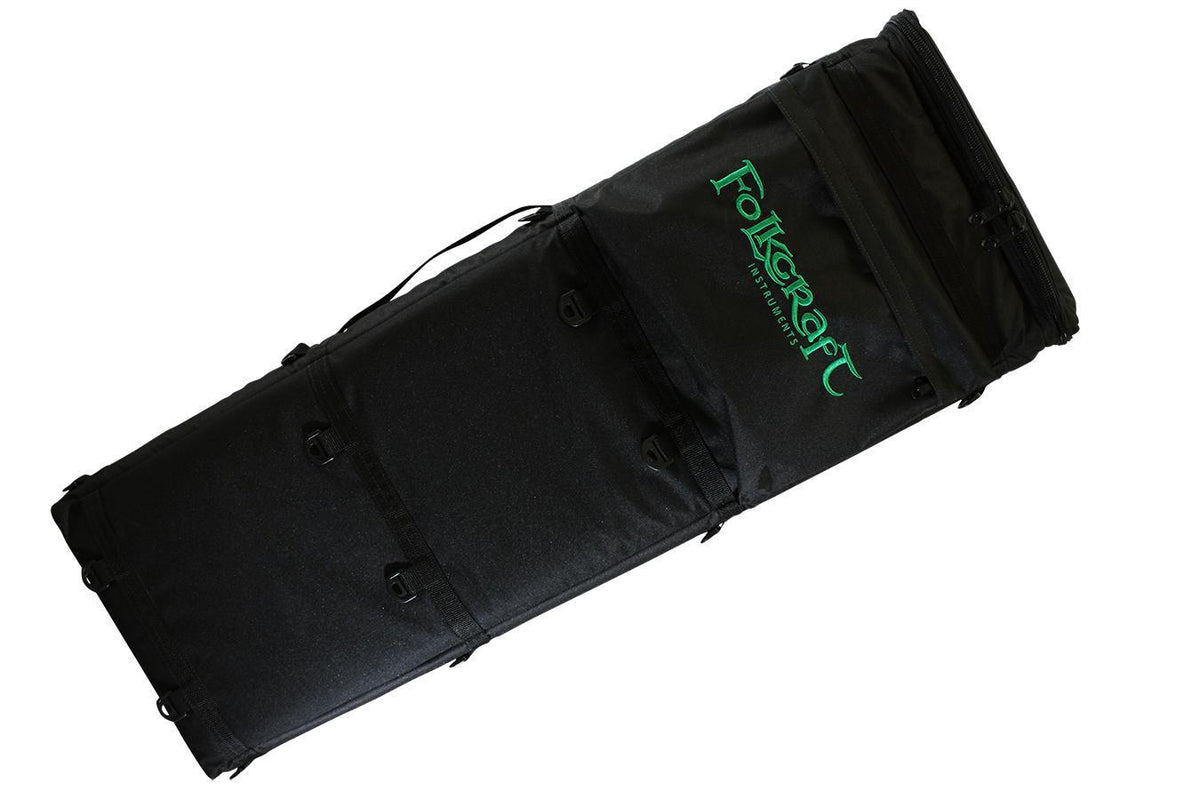 Deluxe Rigid Dulcimer Case (For Double Neck Dulcimers, LAP-JOs®, DulciVox Dulcimers, And Resonator Dulcimers), Black-Folkcraft Instruments Dulcimer Case Bag